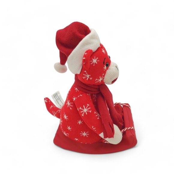 Sock Monkey‎ Christmas Musical Animated Santa Stuffed Animal Plush Sled   2014 - Picture 3 of 5